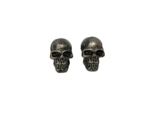 Load image into Gallery viewer, Tyre Valve Stem Dust Caps "Skull Old Aluminium Look" (pair) Aluminium, Screw-on - Highway Hawk H01-125M
