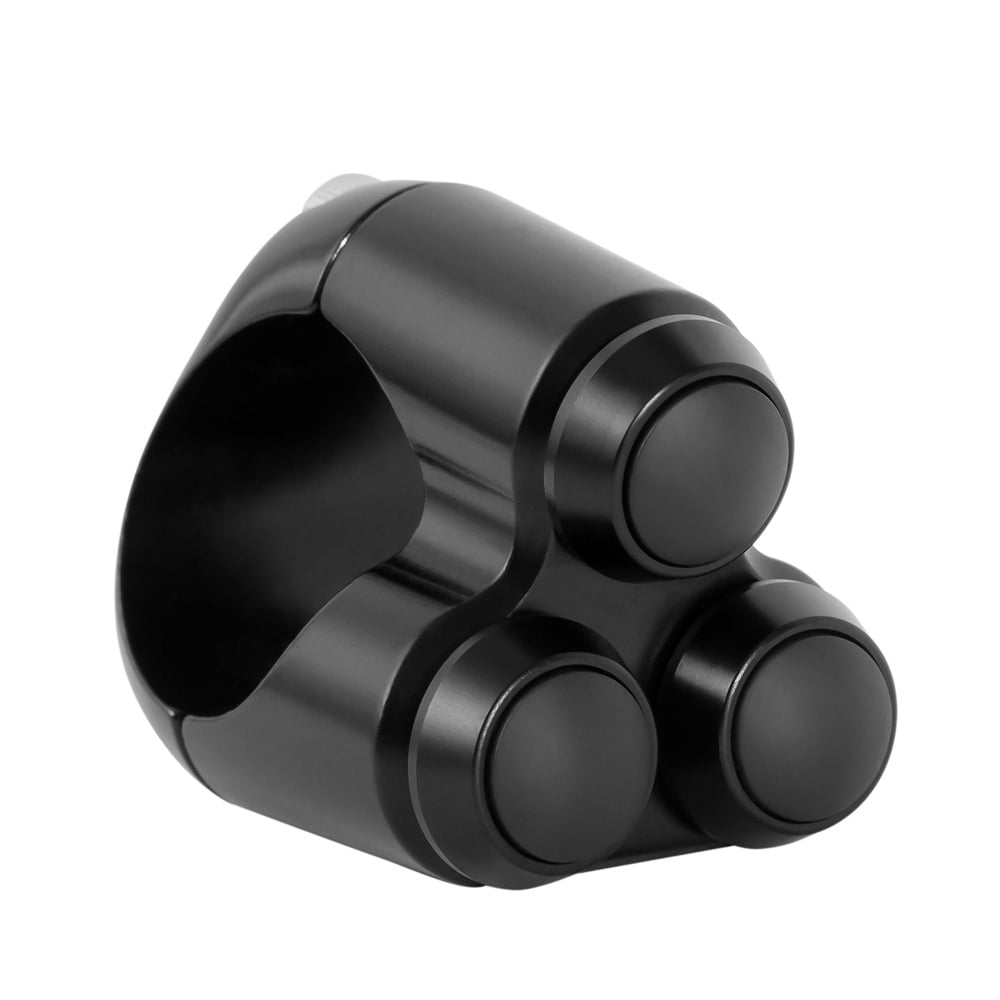 Triple (3) Custom Micro Switch Buttons for 1 in. (25mm) Handlebars - Black - Motone Customs MME008