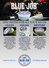Load image into Gallery viewer, Blue Job Chrome Exhaust Polish - Removes Pipe Bluing, 28g Tub - will NOT scratch chrome
