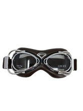 Load image into Gallery viewer, Red Baron Aviator/Flying Goggles Dakota for Open Face Helmets - Dark Brown &amp; Chrome - Highway Hawk H02-918
