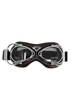 Red Baron Aviator/Flying Goggles Dakota for Open Face Helmets - Dark Brown & Chrome - Highway Hawk H02-918