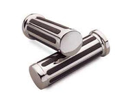 Chrome Ribbed 1 inch Grips Handgrip fits Harley-Davidson - Custom Chrome 12900