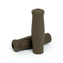 Load image into Gallery viewer, Vintage Bottle Style Soft Rubber 1 inch (25mm) Handlebar Grips - Brown - Motorcycle Storehouse 906109

