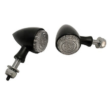 Load image into Gallery viewer, Round Neat Bullet Amber LED Turn Signals/Indicators, Pair - Black - Highway Hawk HH203-201
