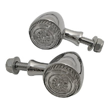 Load image into Gallery viewer, HIGHSIDER 203-200 Bullet Amber LED Turn Signals Round Neat Indicators, Pair - Chrome
