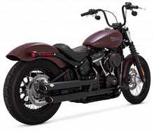 Load image into Gallery viewer, Vance &amp; Hines Twin Slash Black 3 in. Slip-on Exhaust 2018 up Softail (Selected Models)
