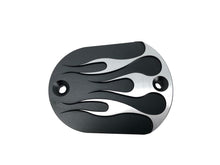 Load image into Gallery viewer, Master Brake Cylinder Cover Black &amp; Billet Alu "Flames" fits Harley-Davidson Sportster - Highway Hawk H457-032
