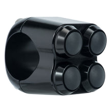 Load image into Gallery viewer, The Quad (4) Custom Micro Switch Buttons for 1 in. (25mm) Handlebars - Black - Motone Customs MME012
