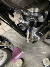 Load image into Gallery viewer, Blue Job Chrome Exhaust Polish - Removes Pipe Bluing, 28g Tub - will NOT scratch chrome
