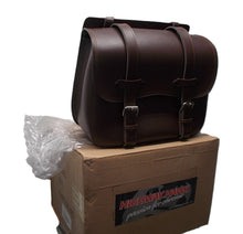 Load image into Gallery viewer, Single Sided Saddlebag Luggage Bag in Brown TEK Leather Large Size - Highway Hawk 02-2687
