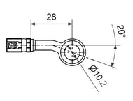 Banjo 20 degrees side for Hydraulic Clutch/Brake Hose Line, Silver - Highway Hawk H20-0520