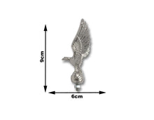 Load image into Gallery viewer, Standing Silver Eagle Statue Chrome Finish Fender Mud Guard Ornament Mascot - Highway Hawk H02-074
