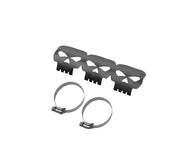 Black Skulls Exhaust Heat Shield Cover fits up to 60mm Diameter Pipes - Highway Hawk H65-560