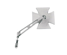 Load image into Gallery viewer, Maltese (Iron) Gothic Cross Mirrors for Harley (Pair) - Chrome - Drag Specialties 1901-6009_PAIR
