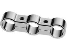 Load image into Gallery viewer, Chrome Triple Hose Separator Clamp for Oil/Fuel Lines (up to 3/8 in.) - Motorcycle Storehouse 919001
