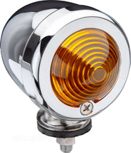 Load image into Gallery viewer, Chrome Amber Bullet Indicator/Turn Signal Marker Side Light Short Stem - Highway Hawk H68-4991
