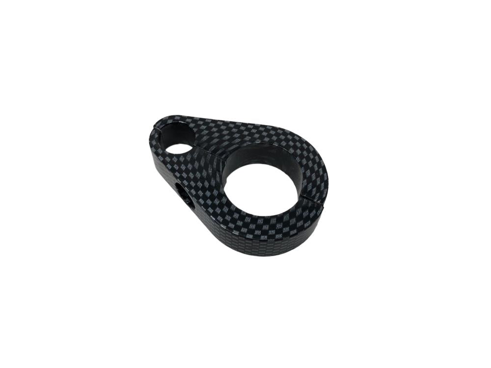 Throttle Cable Clamp for Single Cable 1 inch (25mm) Bars  - Carbon Look