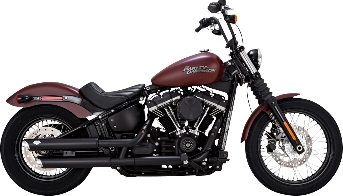 Vance & Hines 46376 PCX Twin Slash Black 3 in. Slip-on Exhaust fits Ha ...