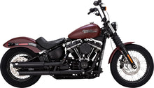 Load image into Gallery viewer, Vance &amp; Hines Twin Slash Black 3 in. Slip-on Exhaust 2018 up Softail (Selected Models)
