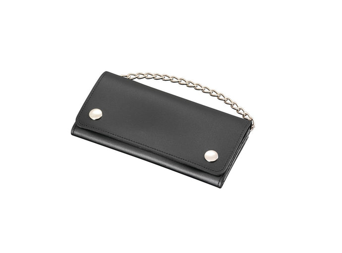 real leather quality biker trucker wallet chain black