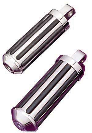 Chrome & Rubber Ribbed Rider Footpegs Pegs Harley-Davidson, Male Mount