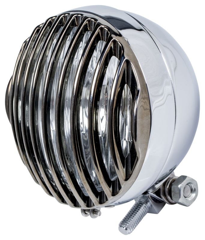 Headlight Grill Cover Steampunk Trim fits 4.5 inch Spotlight - Metal Finish - Highway Hawk H697-1401M