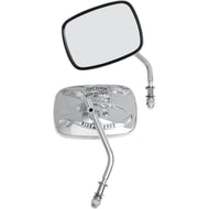 Chrome Live To Ride Rectangle Harley-Davidson Mirrors (Pair)