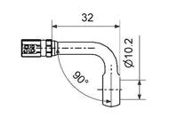 Banjo 90 degrees Down for Hydraulic Clutch/Brake Hose Line, Silver - Highway Hawk H20-0519