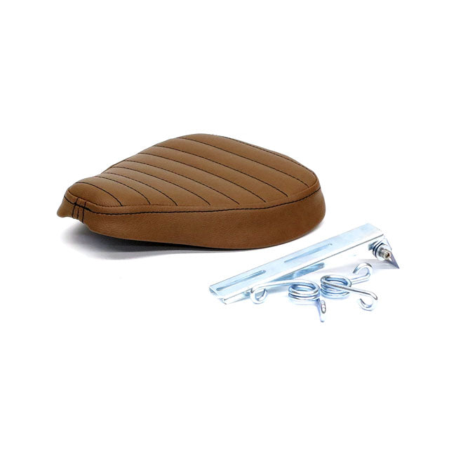Solo Seat Classic Bobber Tuck n Roll  Brown + Mount Kit - Small
