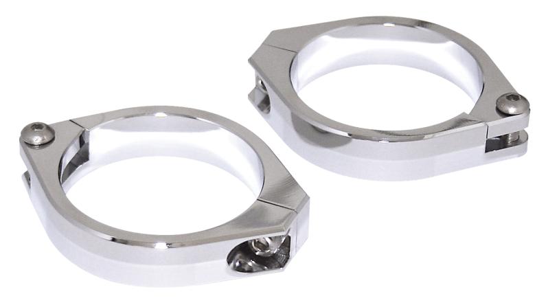 Alu fork clamps 35-37 mm chromed pair