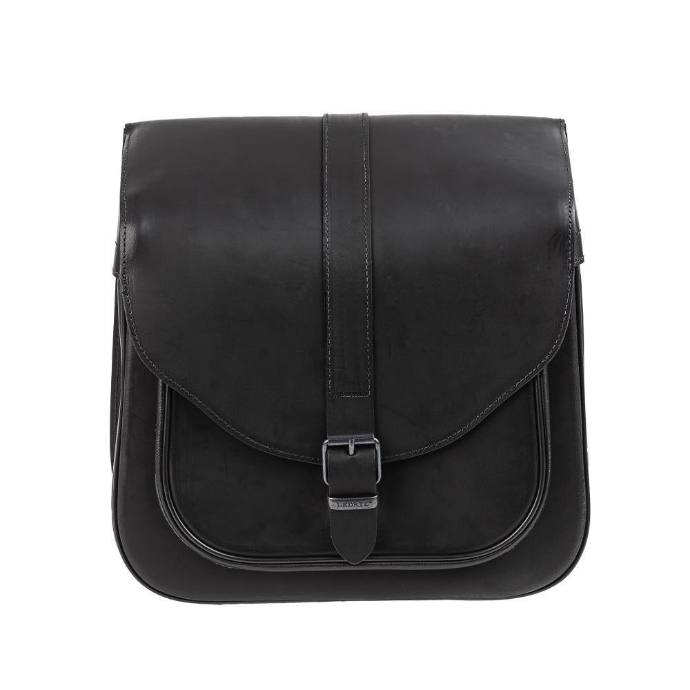 Single Sided Leather Saddlebag Black 