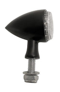 Round Bullet LED Combination Rear Tail Light + Indicators (Pair) - Black