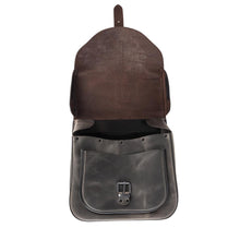 Load image into Gallery viewer, Ledrie HLZAD2-2028 Single Sided Leather Saddlebag Brown &quot;Postman&quot; 37 Litres Universal made from Genuine Real Leather
