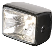 Rectangular Headlight with E-Mark- Black, ABS housing