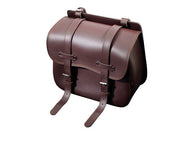 Single Sided Saddlebag Luggage Bag in Brown TEK Leather Large Size
