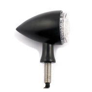 Round Neat Bullet Amber LED Turn Signals/Indicators, Pair - Black