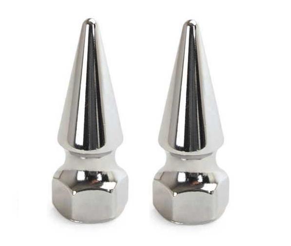 Colony Chrome Pike Nuts (Pair) fits Harley-Davidson 1/4in. -28 UNF Imperial Bolt