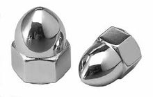 Load image into Gallery viewer, pair chrome 5 16 inch 24 unf acorn nuts for harley davidson mirrors
