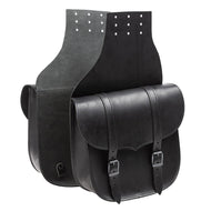 Ledrie HLZAD2-1014 Universal Saddlebag Set with Buckles Throw Over Black 9.5 Litres made from Genuine Real Leather