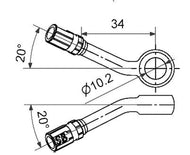 Banjo 20 degrees down + 20 degrees side left for Hydraulic Clutch/Brake Hose Line, Silver - Highway Hawk H20-0522