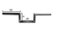 Jammer Z-Bar 1 inch Handlebars 4 inch Rise for a Unique Look (no wiring dimples) - Custom Chrome 632327