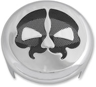 Chrome & Black Skull Horn Cover Replacement for Harley-Davidson