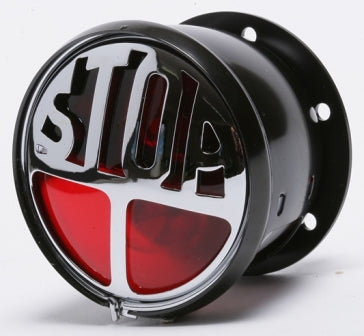 LED 'Stop' Rear Tail Light Replica Miller Style Red Lens, Black Casing