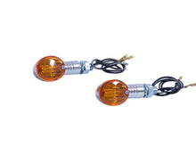 Load image into Gallery viewer, Turn Signal Set (2) Mini Cateye - Chrome - Highway Hawk H68-50910
