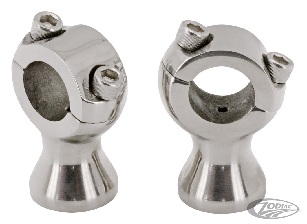 Slimline 1-3/4 in. Risers for 1 inch Handlebars - Polished Steel - Spe ...