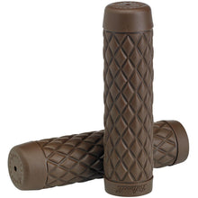 Load image into Gallery viewer, biltwell torker rubber 1 inch handlebar grips pair chocolate brown
